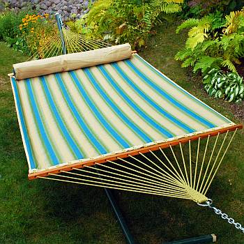 Blk Forest Stripe Quilted Hammock w/ Pillow