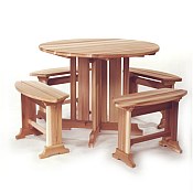 Picnic Table Cedar Wood - Round Unassembled