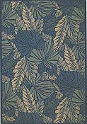 Seabreeze Outdoor Rug - Palms - Denim