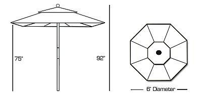 6ft Galtech 715 Umbrella Dimension