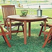 Eucalyptus Wood Patio Furniture - Outdoor Wooden Tables, Chairs, & Loungers