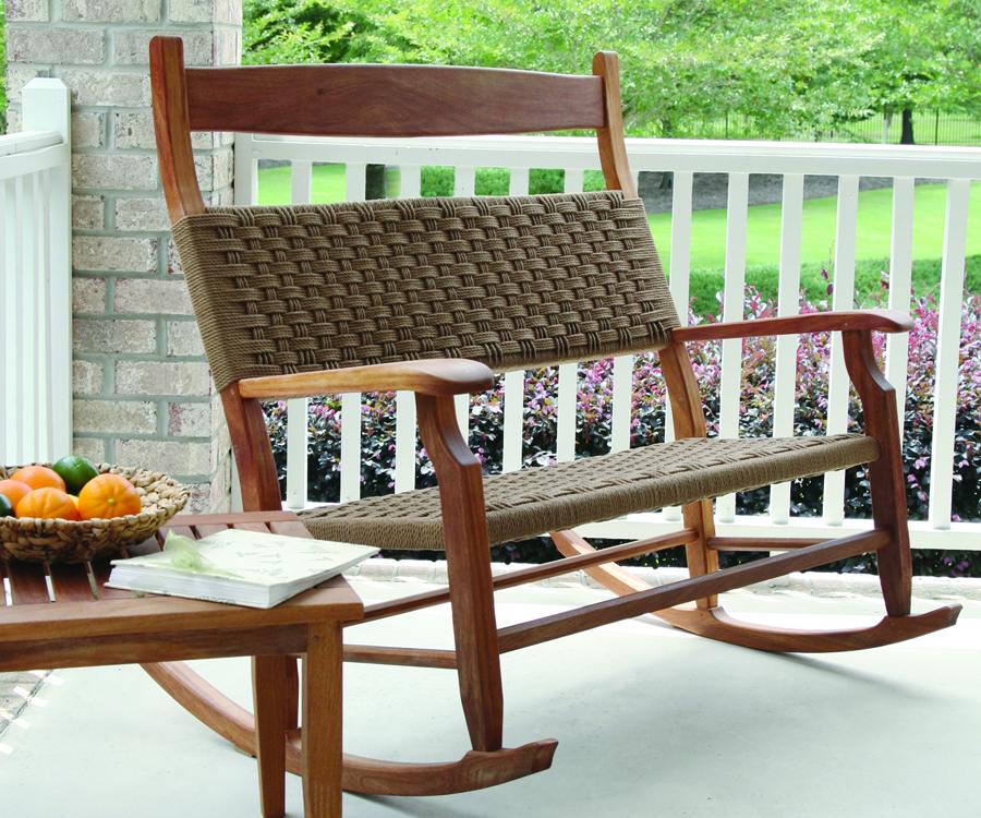 double wooden porch rocker