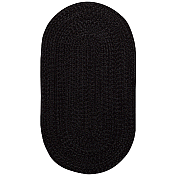 Woodrun Black Satin Oval Rug - 11ft 4in by 14ft 4in