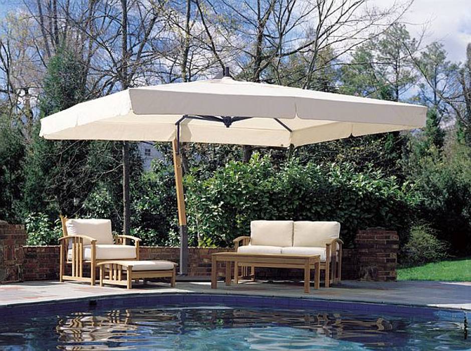 Giant Rectangle Sidepost Umbrella, 10x13ft Offset Canopy - P19