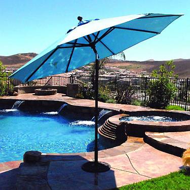 9 ft Deluxe Auto Tilt Aluminum Market Umbrella