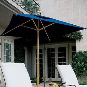 6ft Square Wooden Market Umbrella w/ Sunbrella Canopy