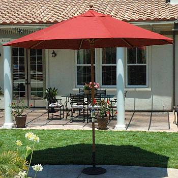 11ft Maximum Shade Teak Market Umbrella