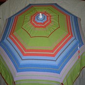 Patio & Beach Umbrella - Green & Blue Stripe