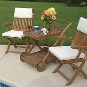 Two Sailor Chairs with Arms and Tray Cart