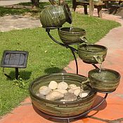 Solar Green Bamboo Fountain