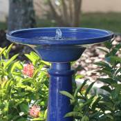 Solar Ceramic Athena Bird Bath - 25372RM1