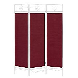 Sunsational Sunburst Patio Privacy Screen, White Frame - Burgundy Fabric