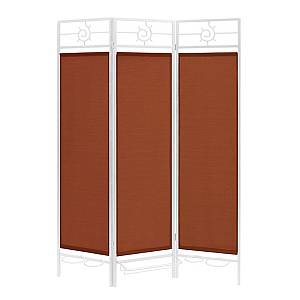 Sunsational Sunburst Patio Privacy Screen, White Frame - Terracotta Fabric