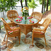 Tortuga Portside Southwest Amber Wicker Dining Set