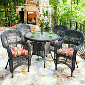 Portside Dark Roast Wicker Dining Set